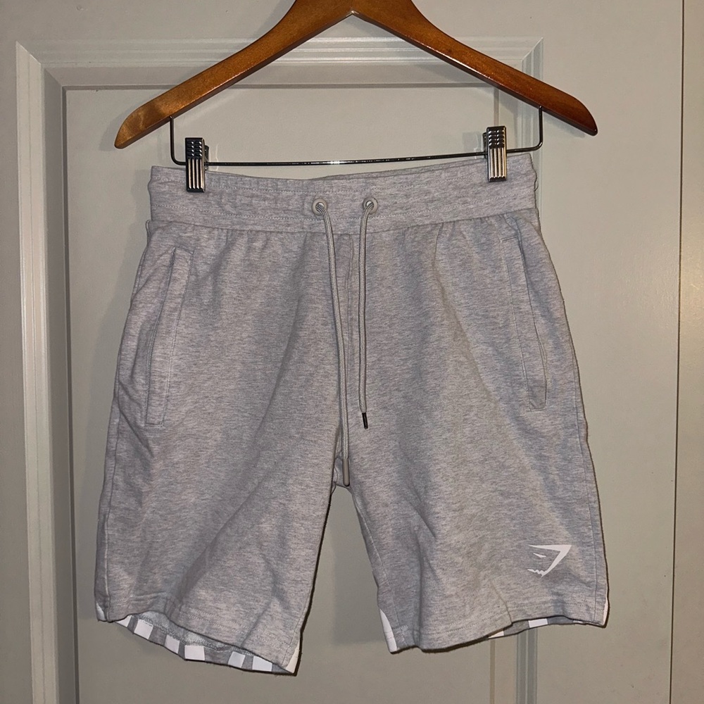 Gymshark bold shorts light gray.
